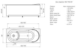 Акриловая ванна Aquatek Афродита AFR150-0000026 150х70 см слив слева с фронтальным экраном сборно-разборный сварной каркас